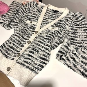 $120 Express ruffle shoulder sweater L